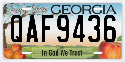 GA license plate QAF9436