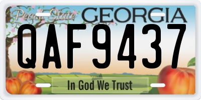 GA license plate QAF9437