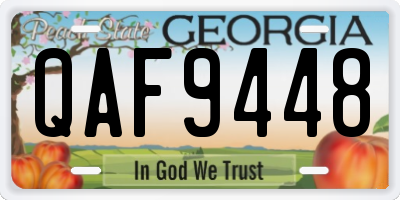 GA license plate QAF9448