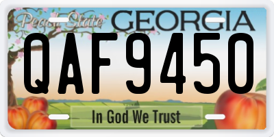GA license plate QAF9450