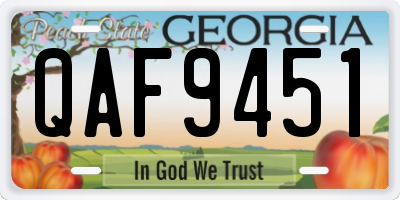 GA license plate QAF9451