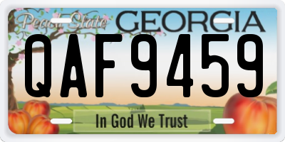GA license plate QAF9459