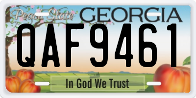 GA license plate QAF9461
