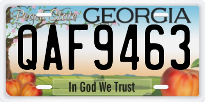 GA license plate QAF9463