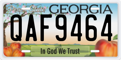 GA license plate QAF9464