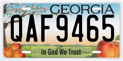 GA license plate QAF9465