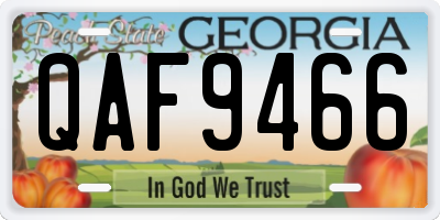 GA license plate QAF9466
