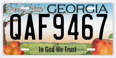 GA license plate QAF9467
