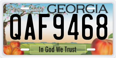 GA license plate QAF9468