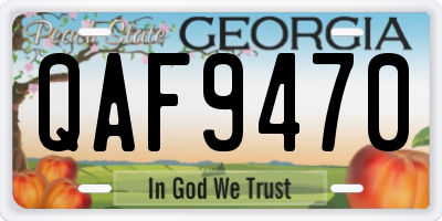 GA license plate QAF9470