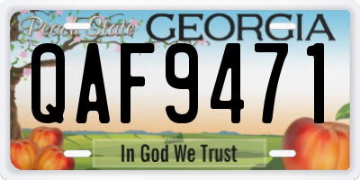 GA license plate QAF9471
