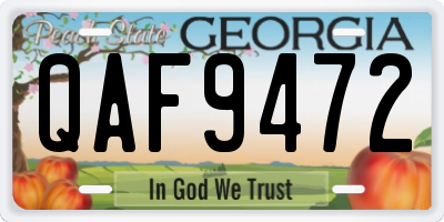 GA license plate QAF9472