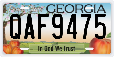 GA license plate QAF9475