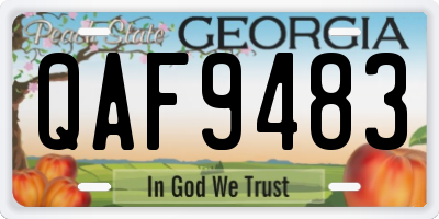 GA license plate QAF9483