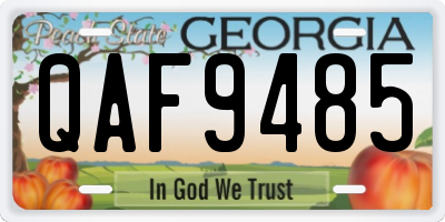 GA license plate QAF9485