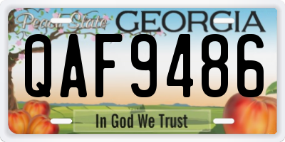 GA license plate QAF9486