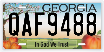 GA license plate QAF9488