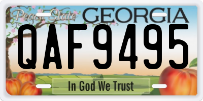 GA license plate QAF9495
