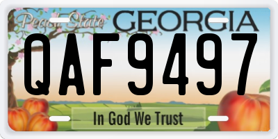 GA license plate QAF9497