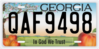 GA license plate QAF9498