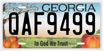 GA license plate QAF9499