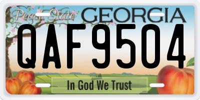 GA license plate QAF9504