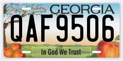 GA license plate QAF9506