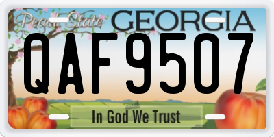 GA license plate QAF9507