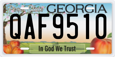 GA license plate QAF9510