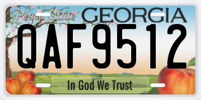 GA license plate QAF9512