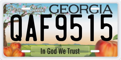 GA license plate QAF9515