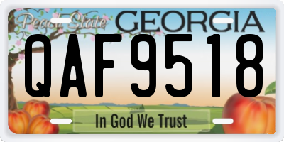 GA license plate QAF9518