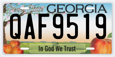 GA license plate QAF9519
