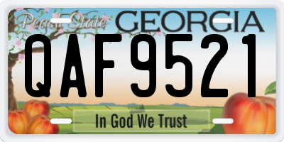 GA license plate QAF9521
