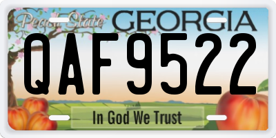 GA license plate QAF9522