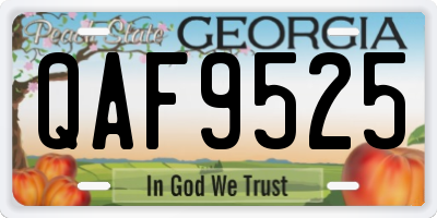 GA license plate QAF9525