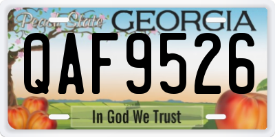 GA license plate QAF9526