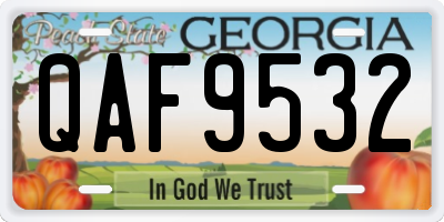 GA license plate QAF9532