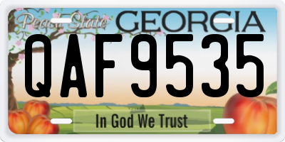 GA license plate QAF9535