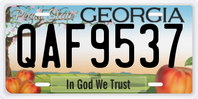GA license plate QAF9537