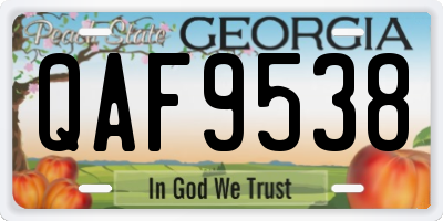 GA license plate QAF9538