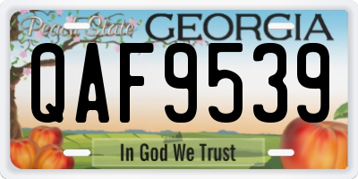 GA license plate QAF9539