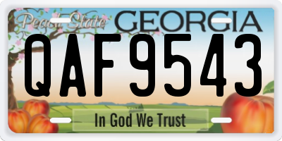 GA license plate QAF9543