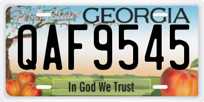 GA license plate QAF9545