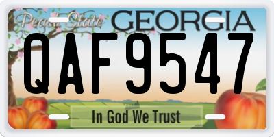 GA license plate QAF9547