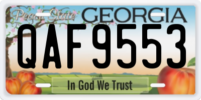 GA license plate QAF9553