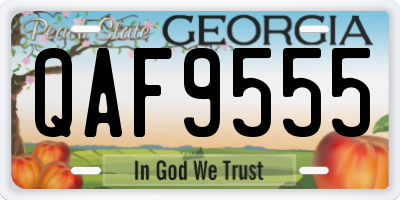 GA license plate QAF9555