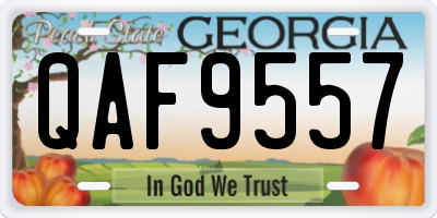 GA license plate QAF9557