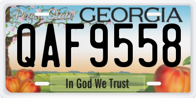 GA license plate QAF9558