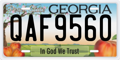 GA license plate QAF9560